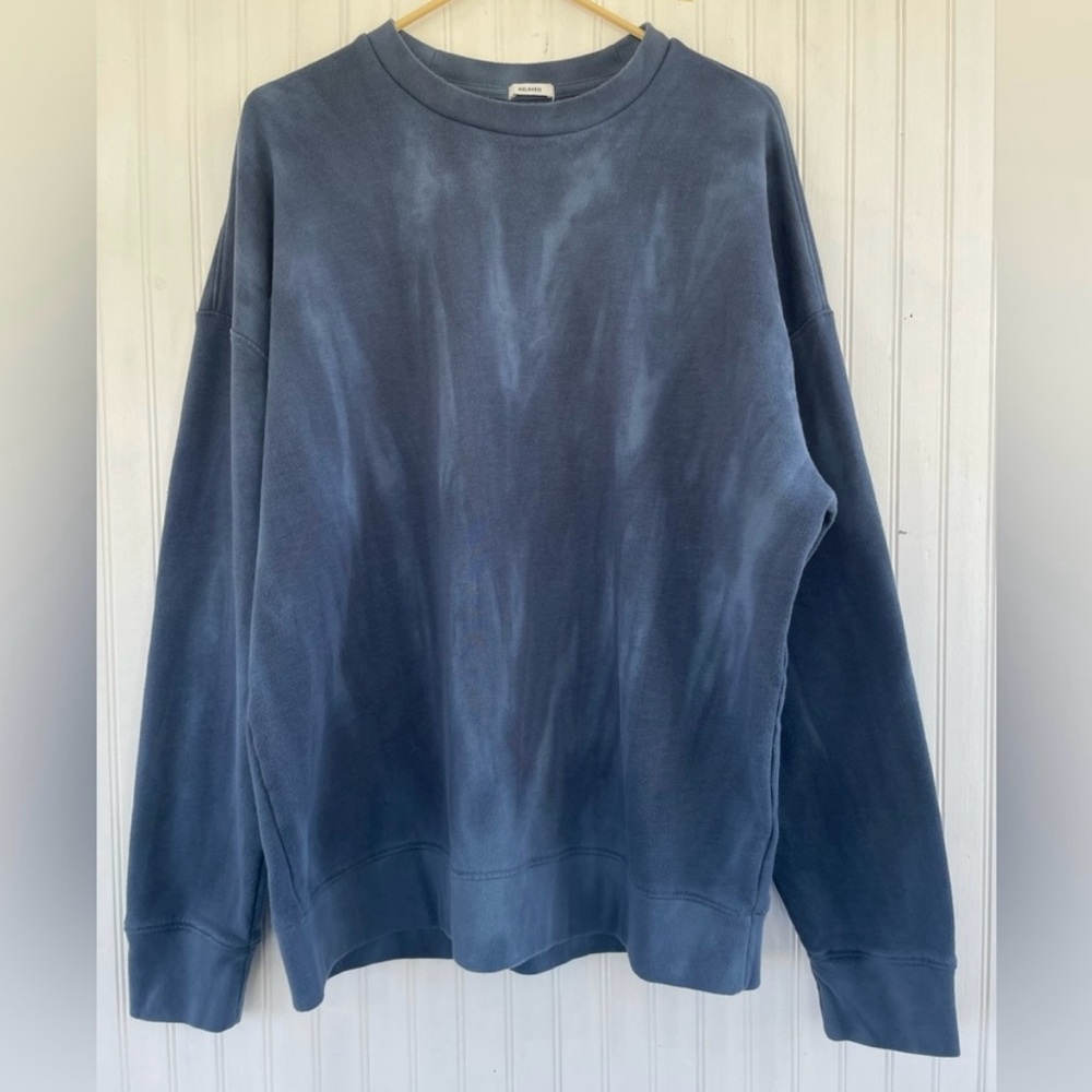 Abercrombie & Fitch Women's Blue Tie Dye Faded Crewneck Sweatshirt Size XL